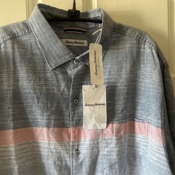 NWT - Tommy Bahama - Oceana Stripe Blue Allure Woven - Size L - Picture 5 of 10